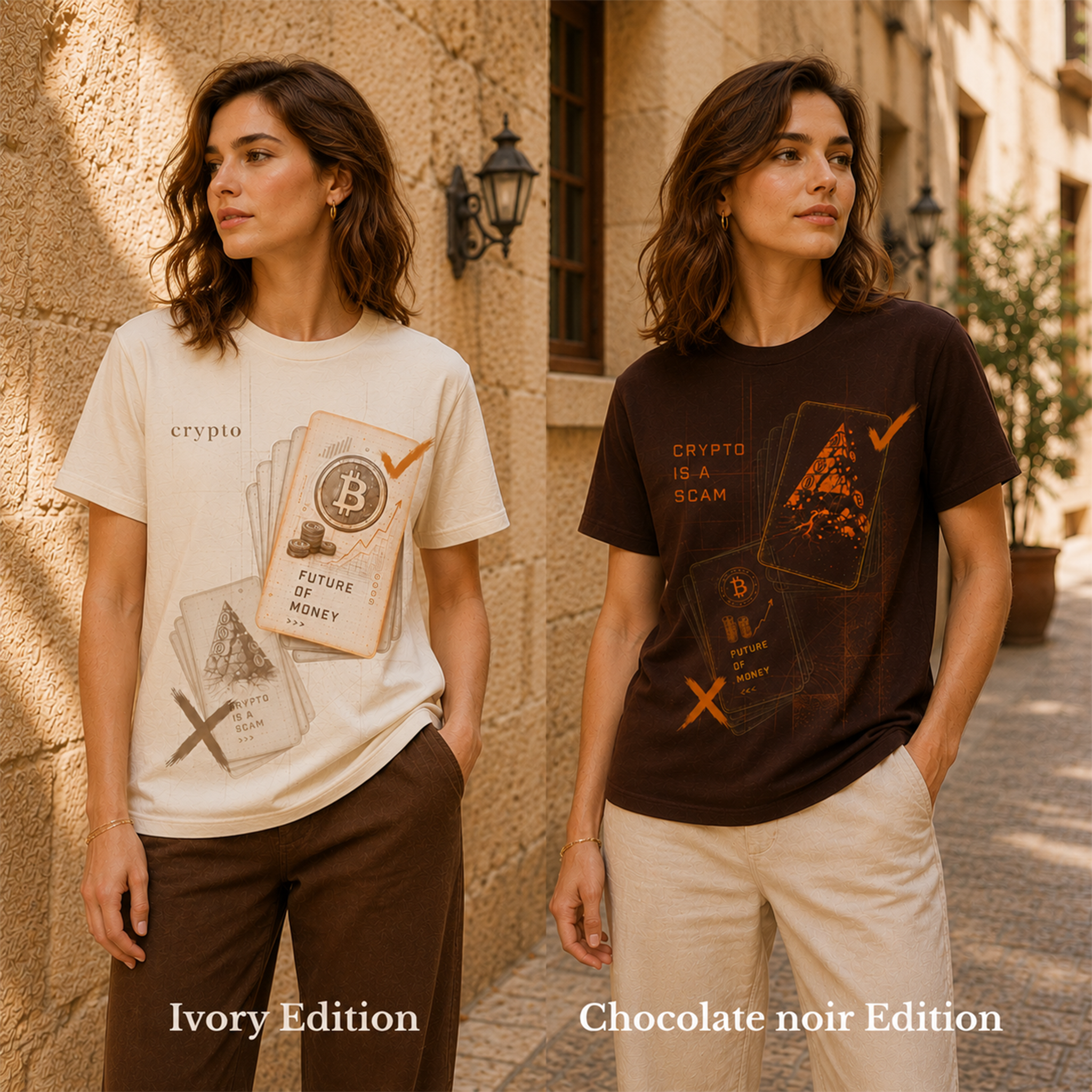 Original Pair · Crypto: Future / Scam women’s T-shirt design mockup