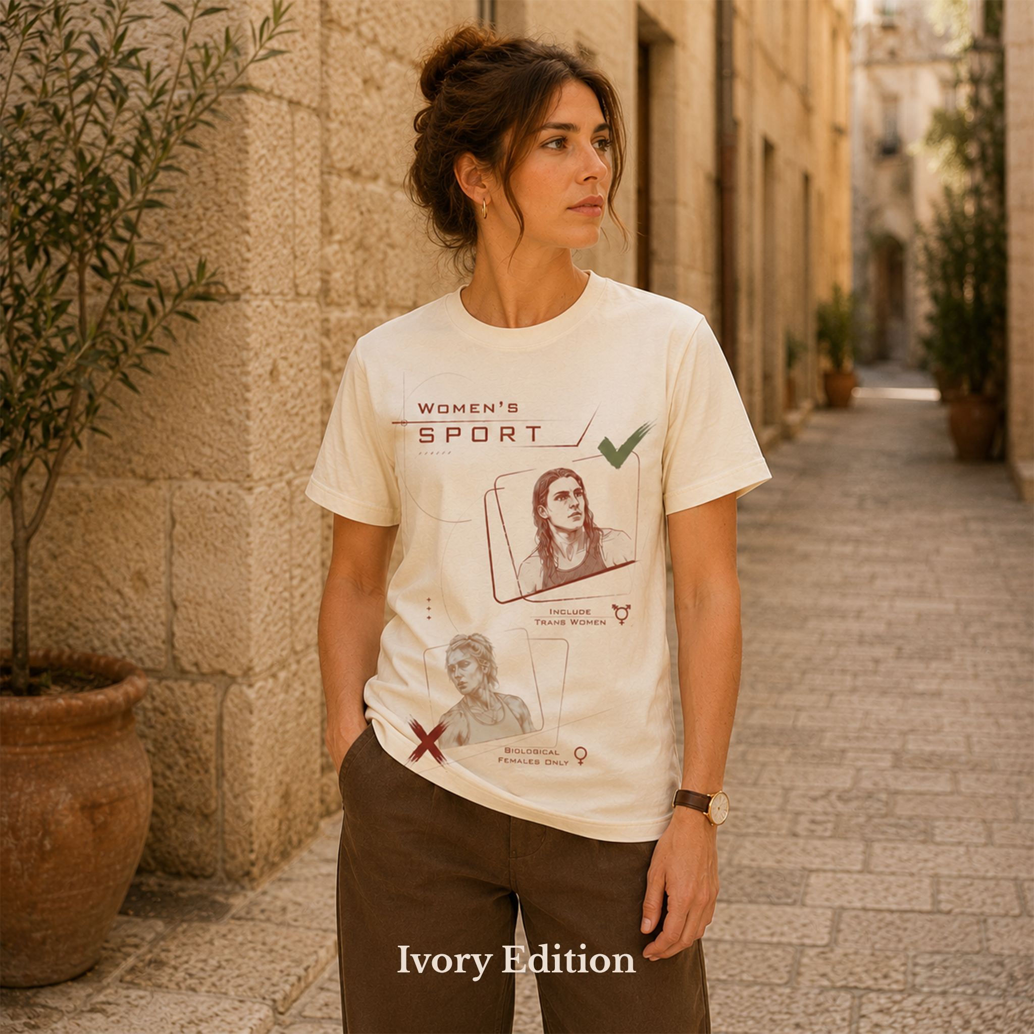 Women’s Sport — Ivory · Women’s Sport women’s T-shirt design mockup